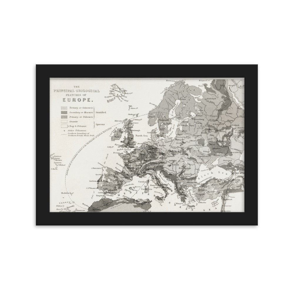 Framed matte paper poster: Map of Europe