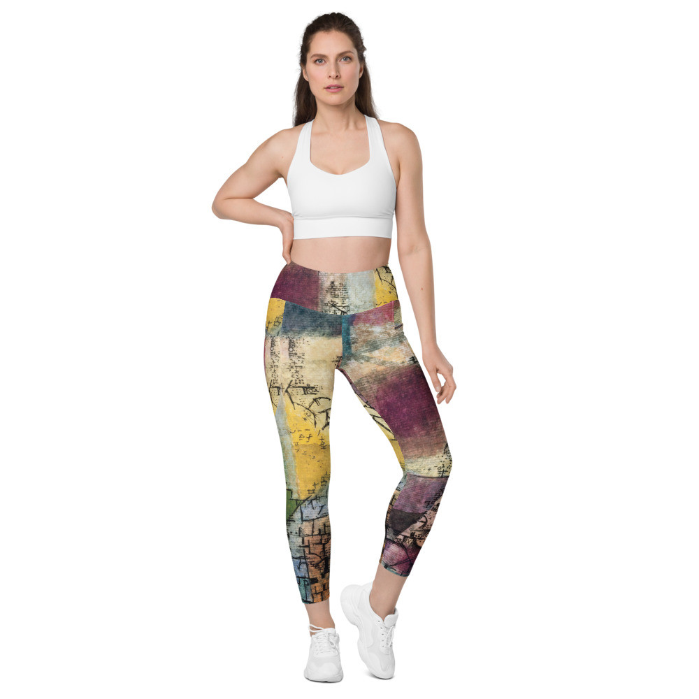 Leggings with pockets: Red & Gold