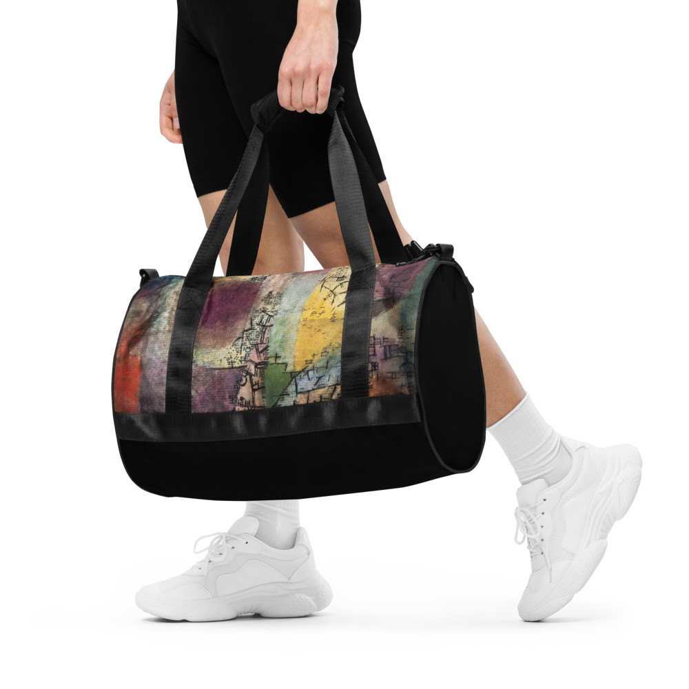 All-over print gym bag: Red & Gold Heat