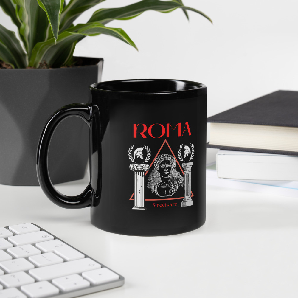 Black Glossy Mug: Roma