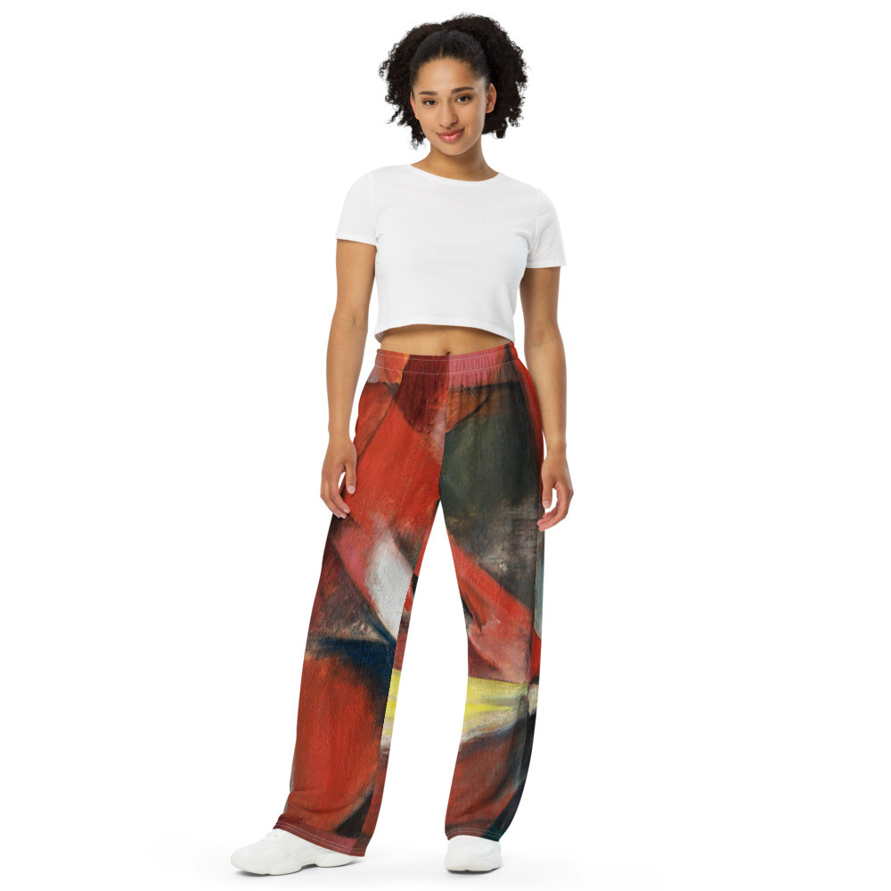 All-over print unisex wide-leg pants: Red Fox