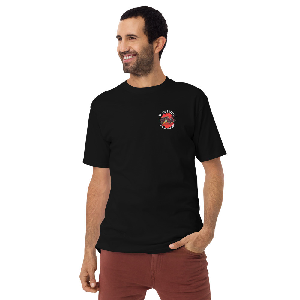 Men’s premium heavyweight tee: Hot Rod's Garage