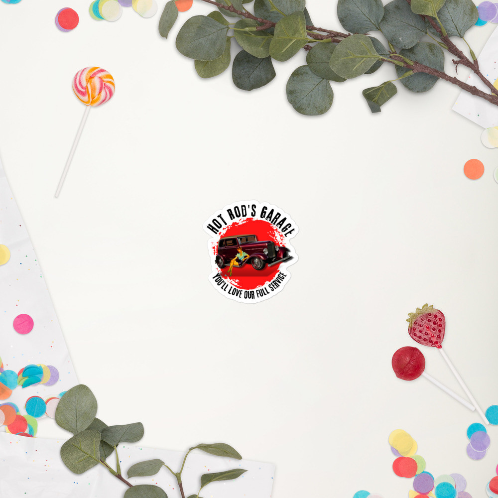 Bubble-free stickers: Hot Rod's Garage