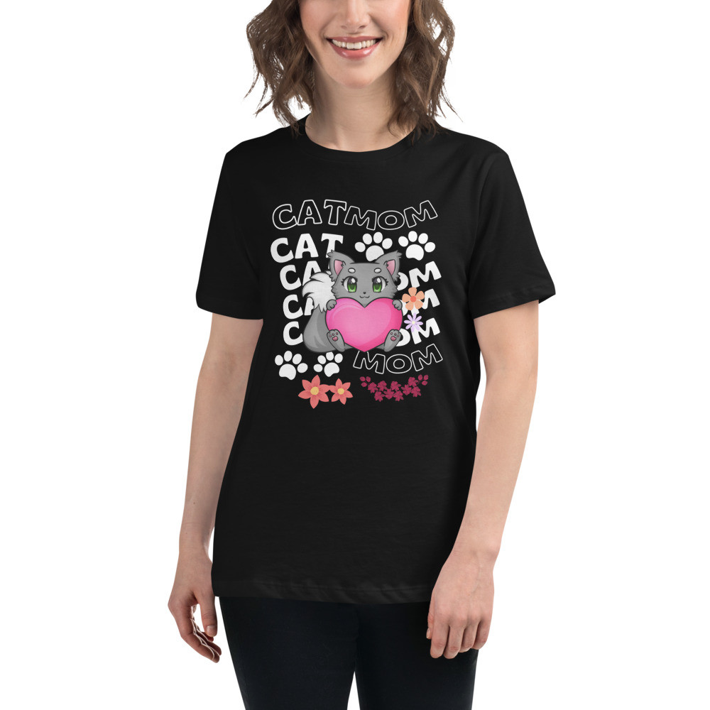 Women's Relaxed T-Shirt: Cat Mom