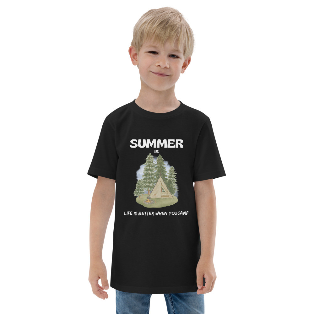 Youth jersey t-shirt: Summer Is Camping