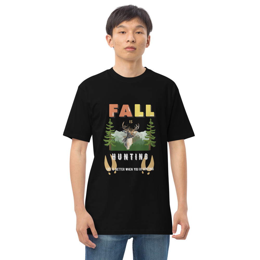 Men’s premium heavyweight tee: Fall Is Hunting