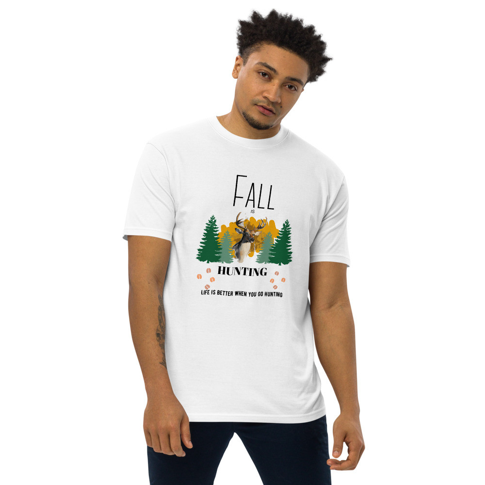 Men’s premium heavyweight tee: Fall Is Hunting
