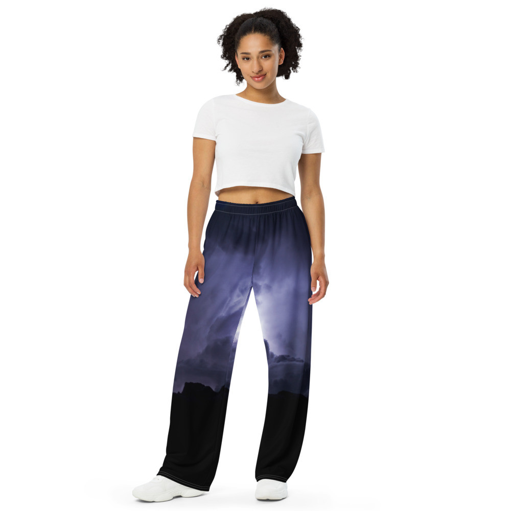 All-over print unisex wide-leg pants: Summer Storms