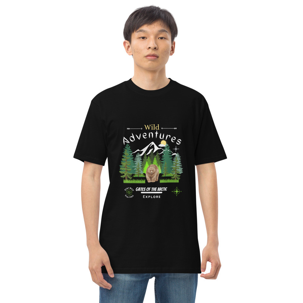 Men’s premium heavyweight tee: Wild Adventures