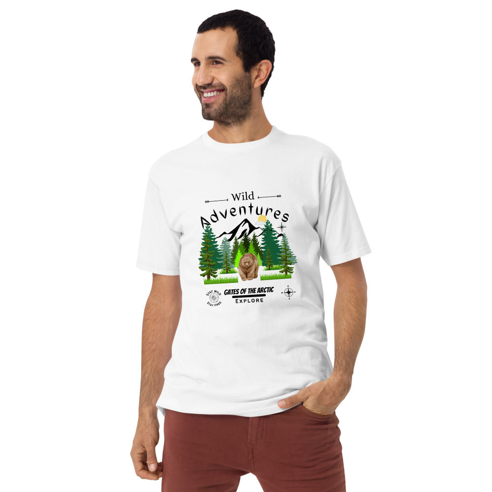 Men’s premium heavyweight tee: Wild Adventures