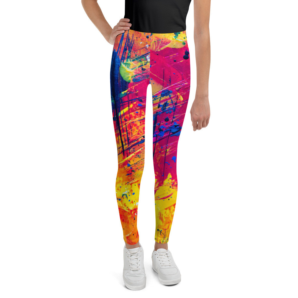 Youth Leggings: Red & Yellow Heat