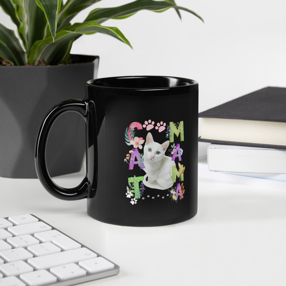 Black Glossy Mug: Cat Mama