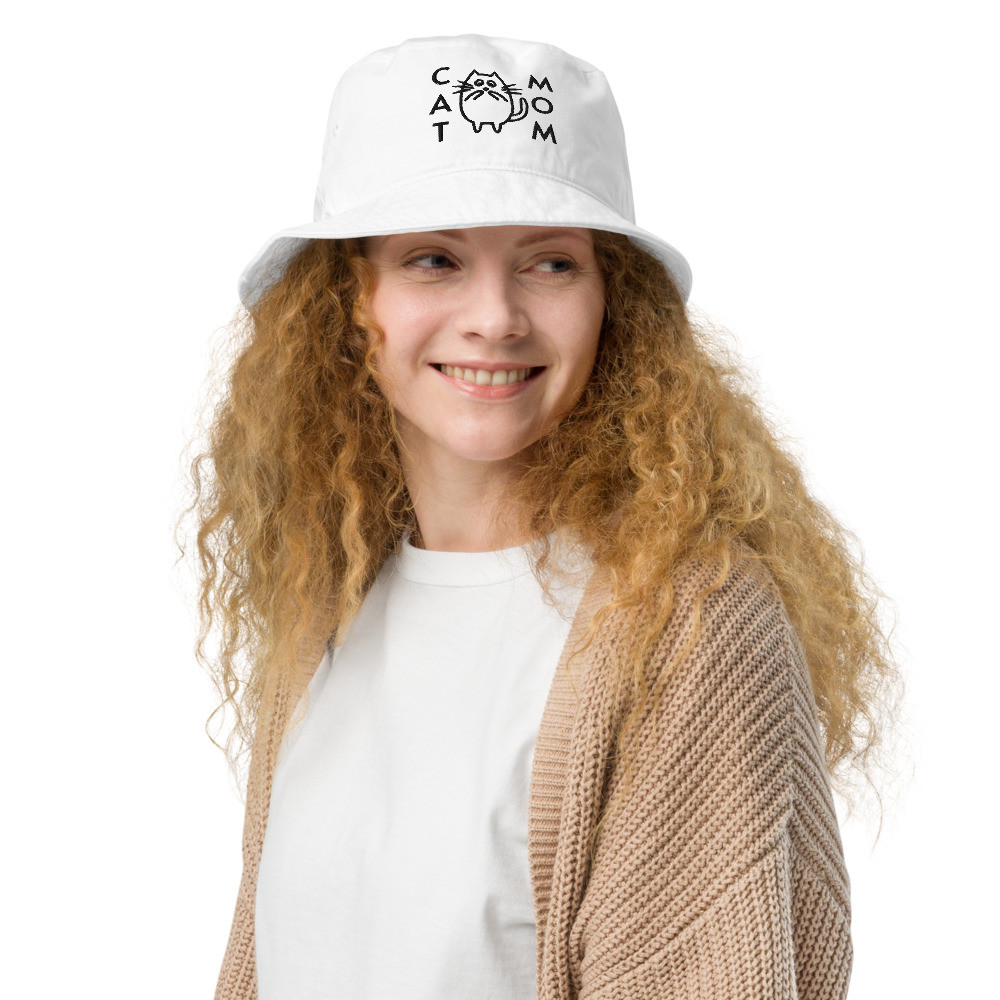 Organic bucket hat: Cat Mom