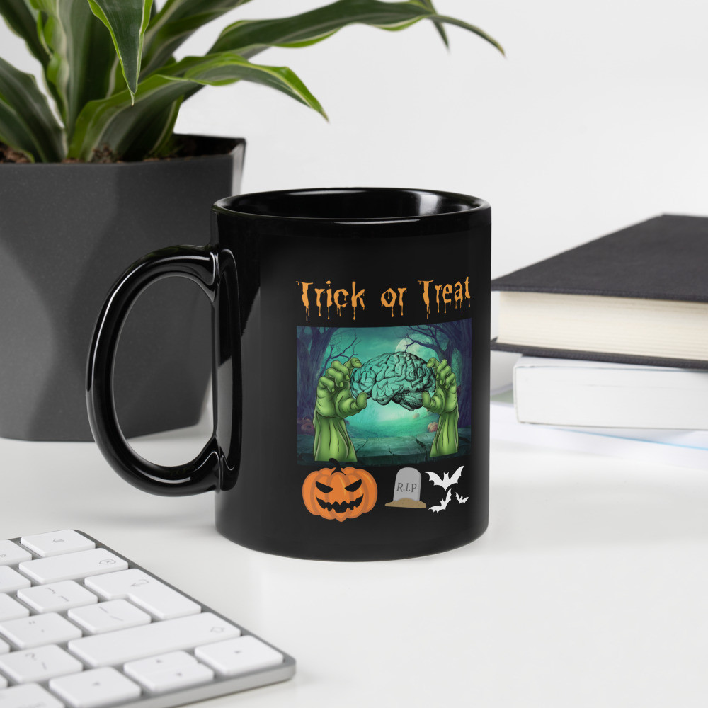 Black Glossy Mug: Trick Or Treat