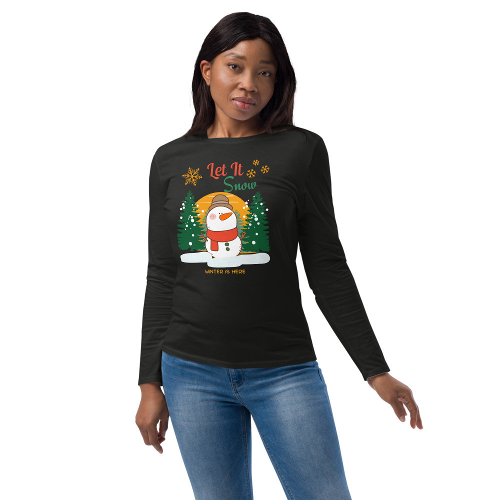 Unisex fashion long sleeve shirt: Let It Snow