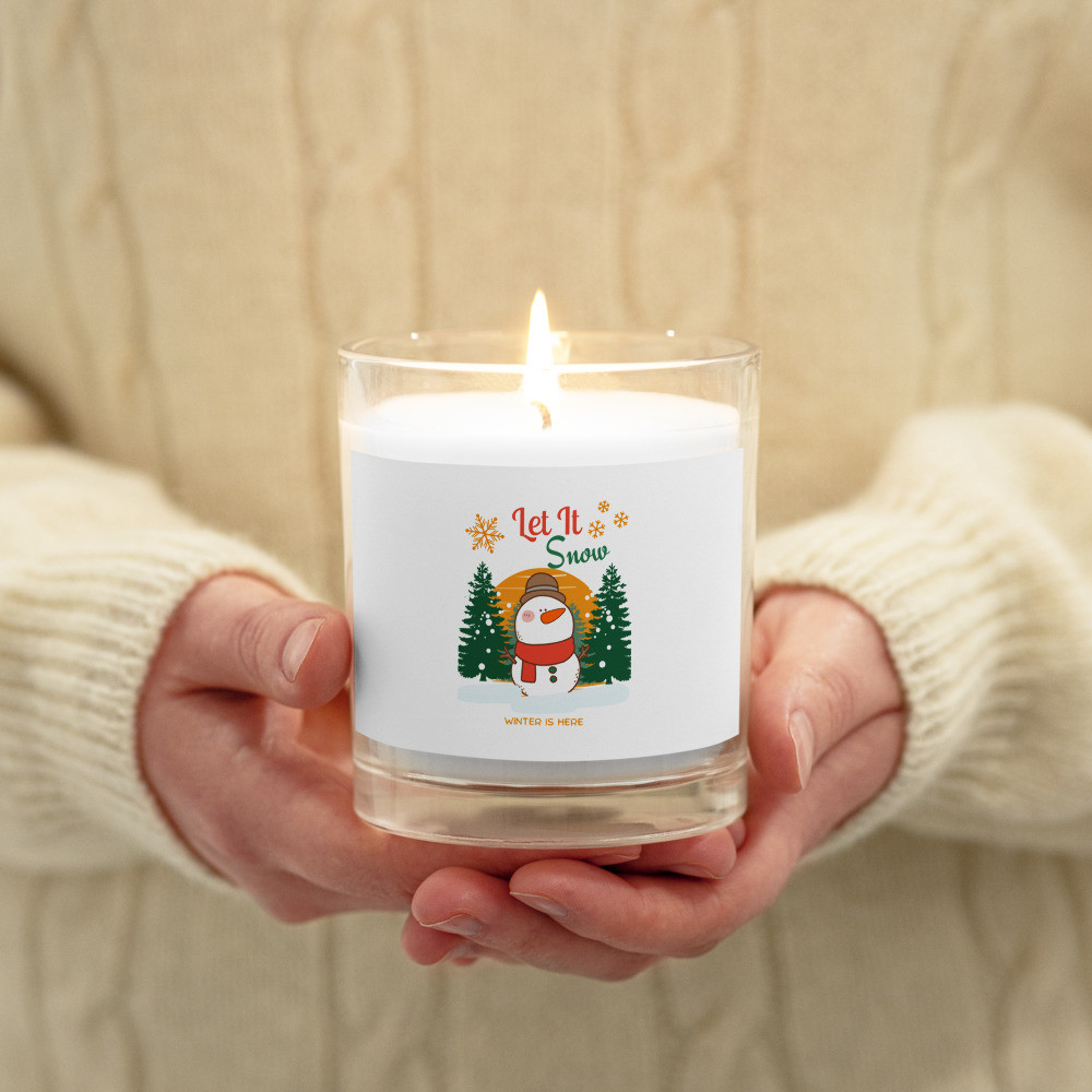 Glass jar candle: Let It Snow