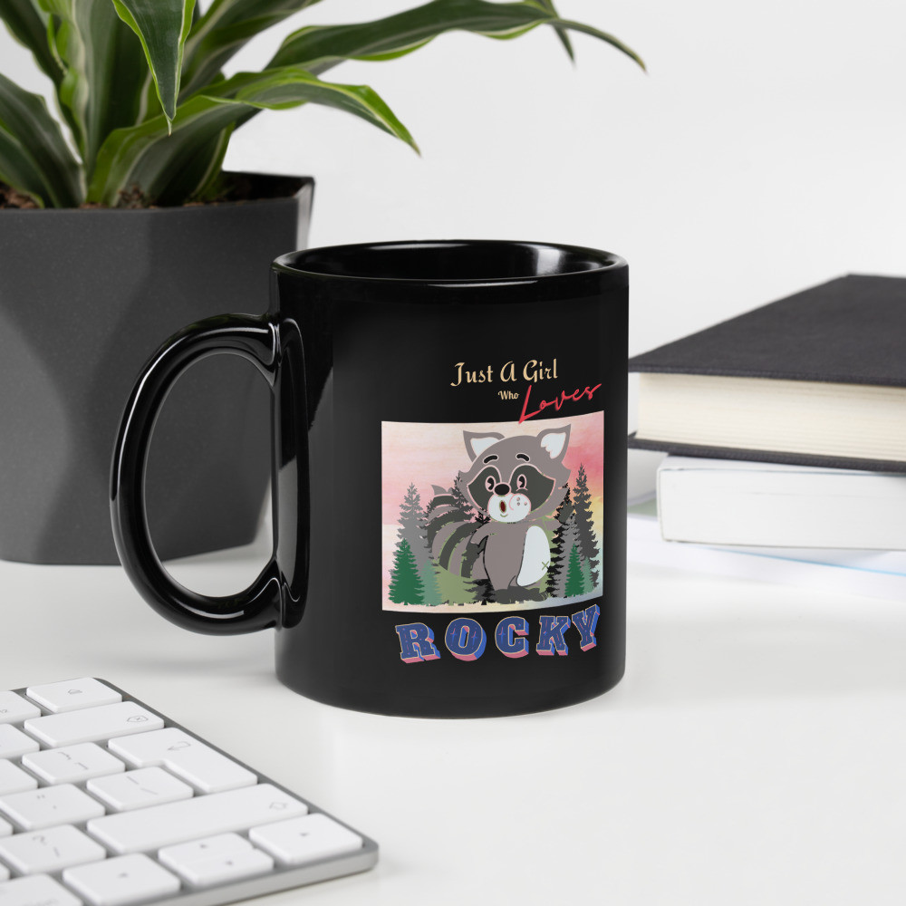 Black Glossy Mug: Just A Girl Who Loves Rocky
