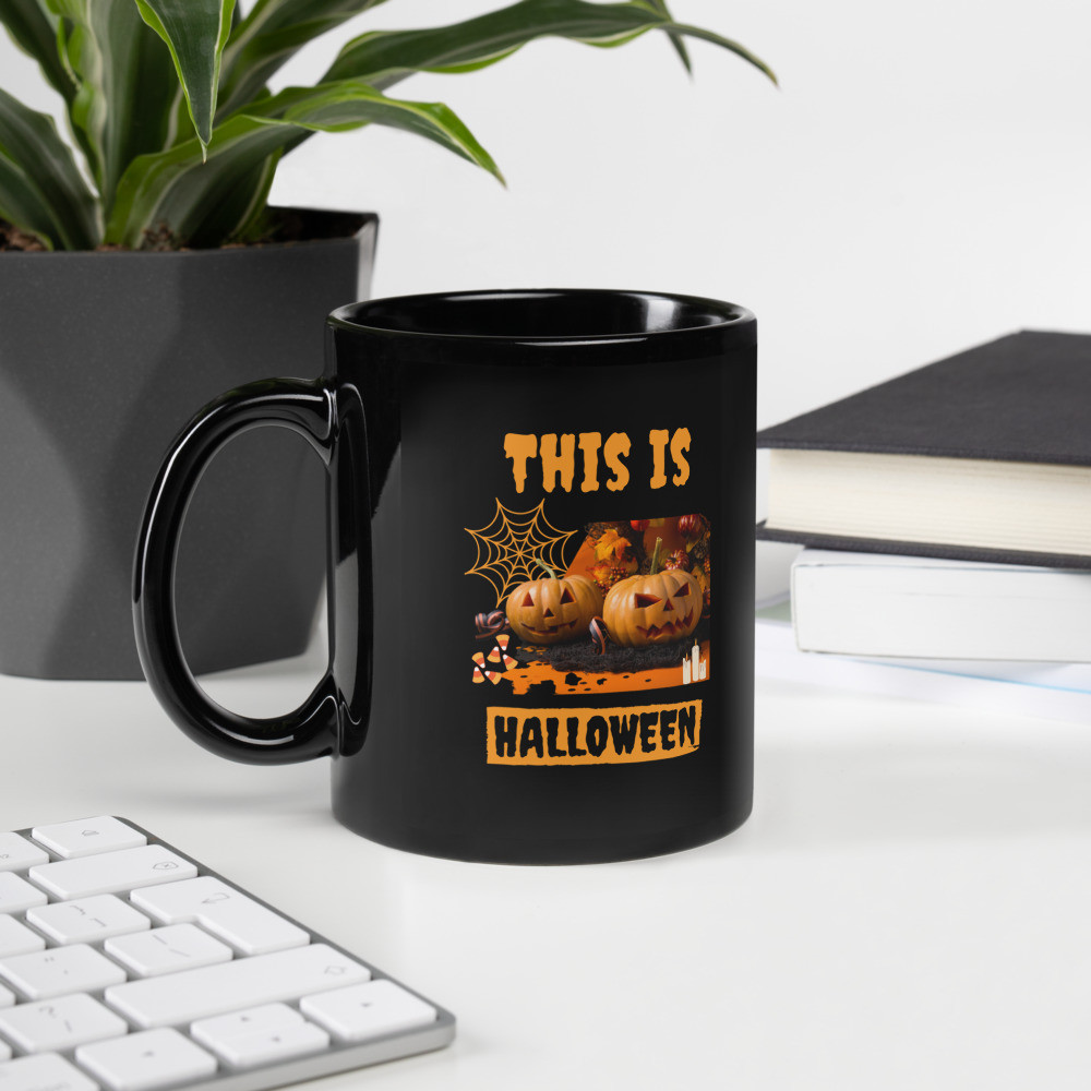 Black Glossy Mug: This Is Halloween