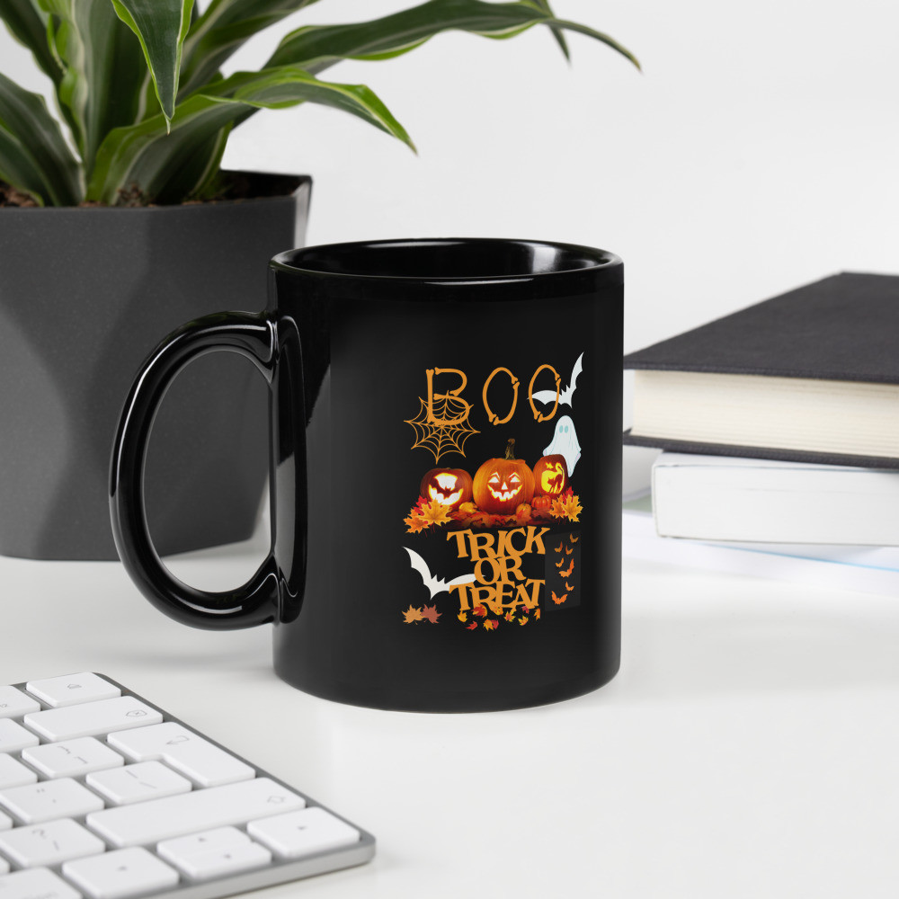 Black Glossy Mug: Boo, Are You Scared Yet