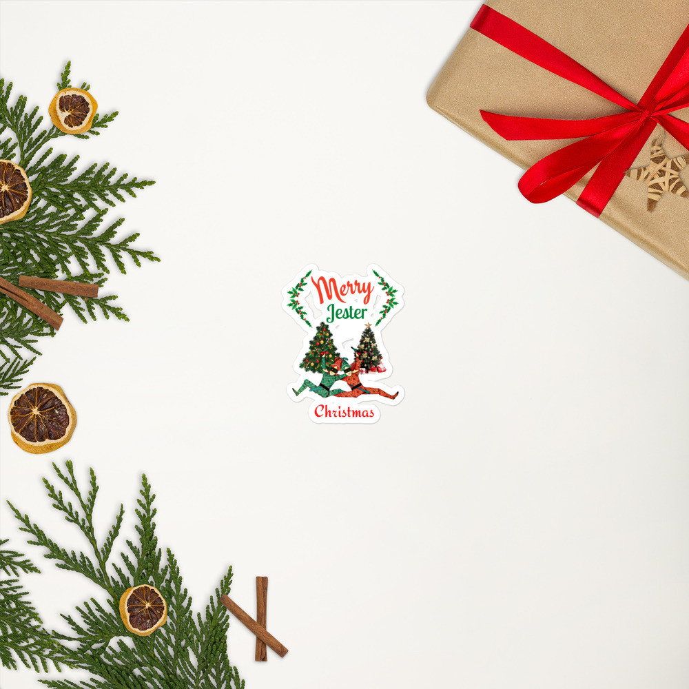 Bubble-free stickers: Merry Jester Christmas