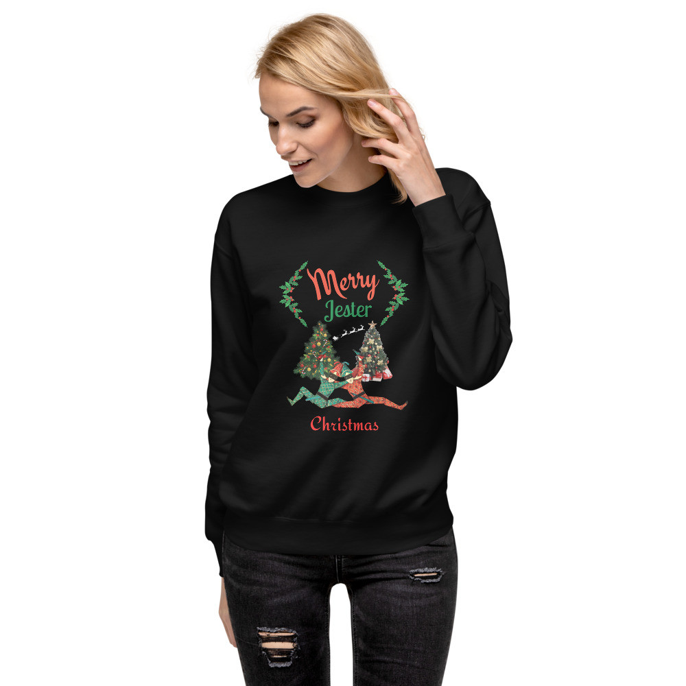 Unisex Premium Sweatshirt: Merry Jester Christmas