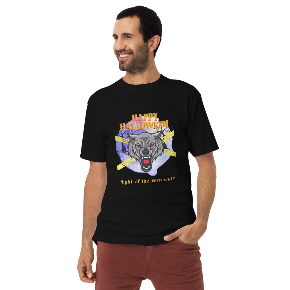 Men’s premium heavyweight tee: Night of the Werewulf
