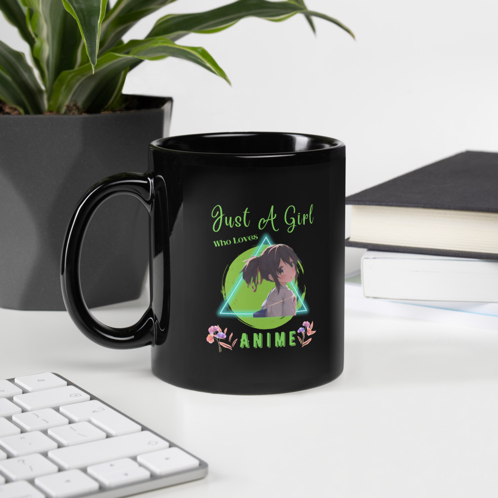 Black Glossy Mug: Just A girl Who Loves Anime