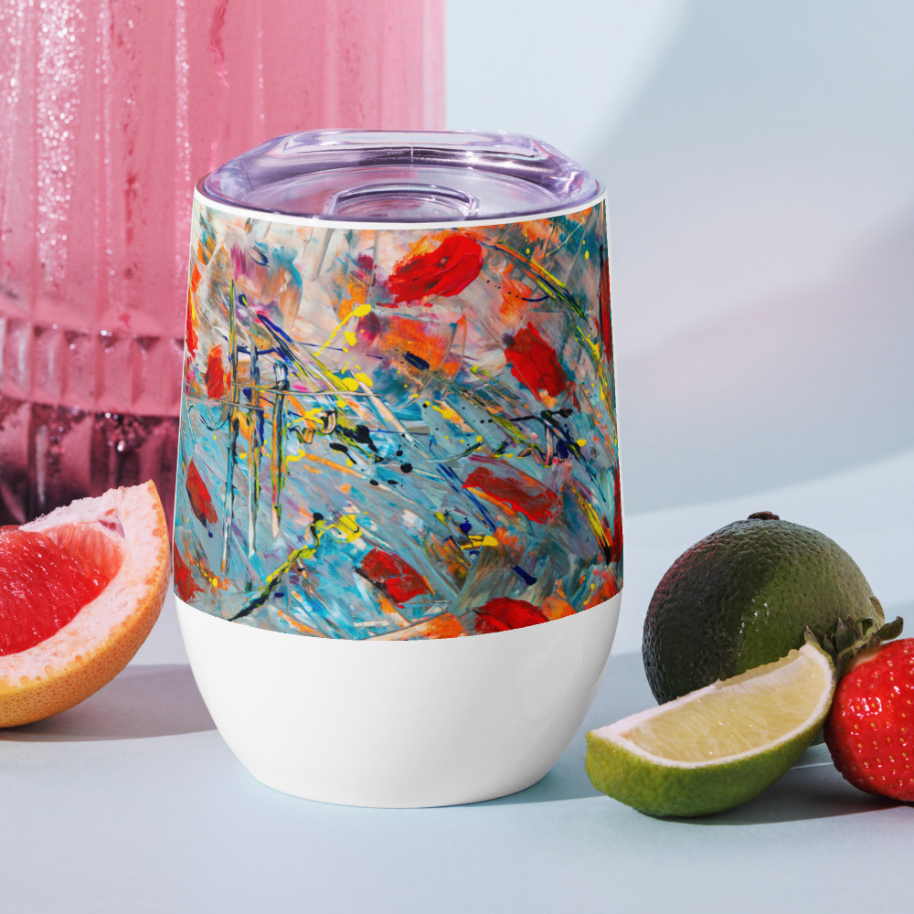 Wine tumbler: Red & Blue Heaven
