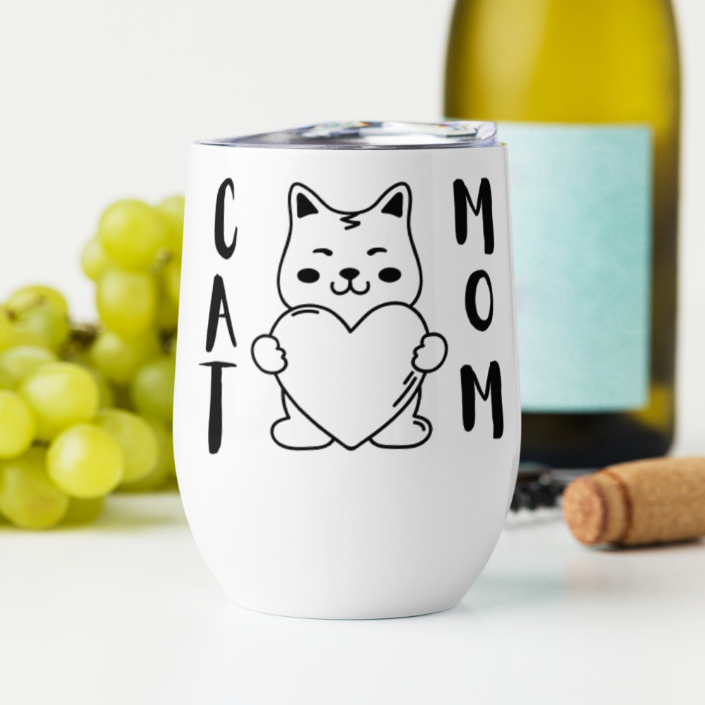 Wine tumbler: Cat Mom