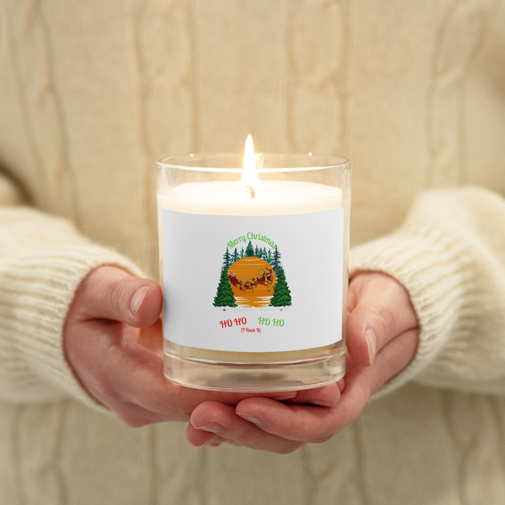 Glass jar soy wax candle: Merry Christmas
