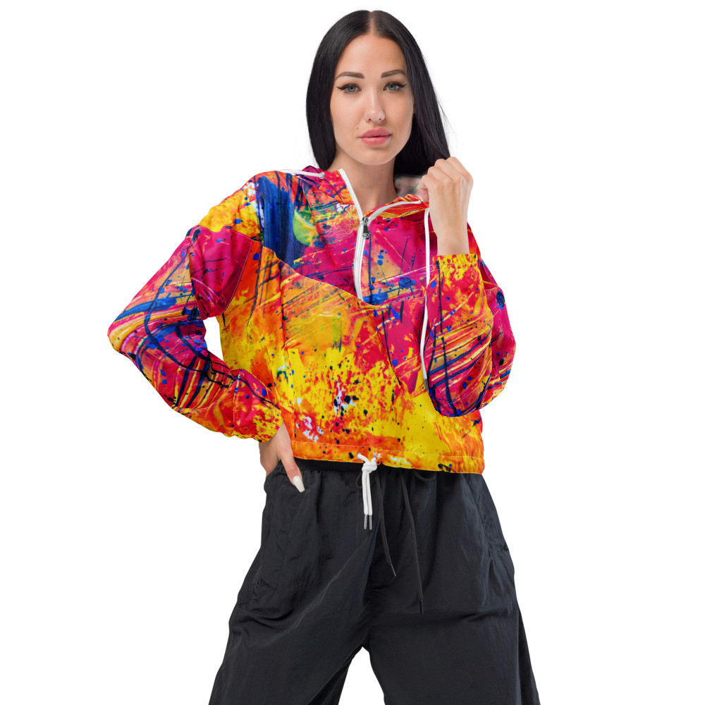 Women’s cropped windbreaker: Splash Of Color