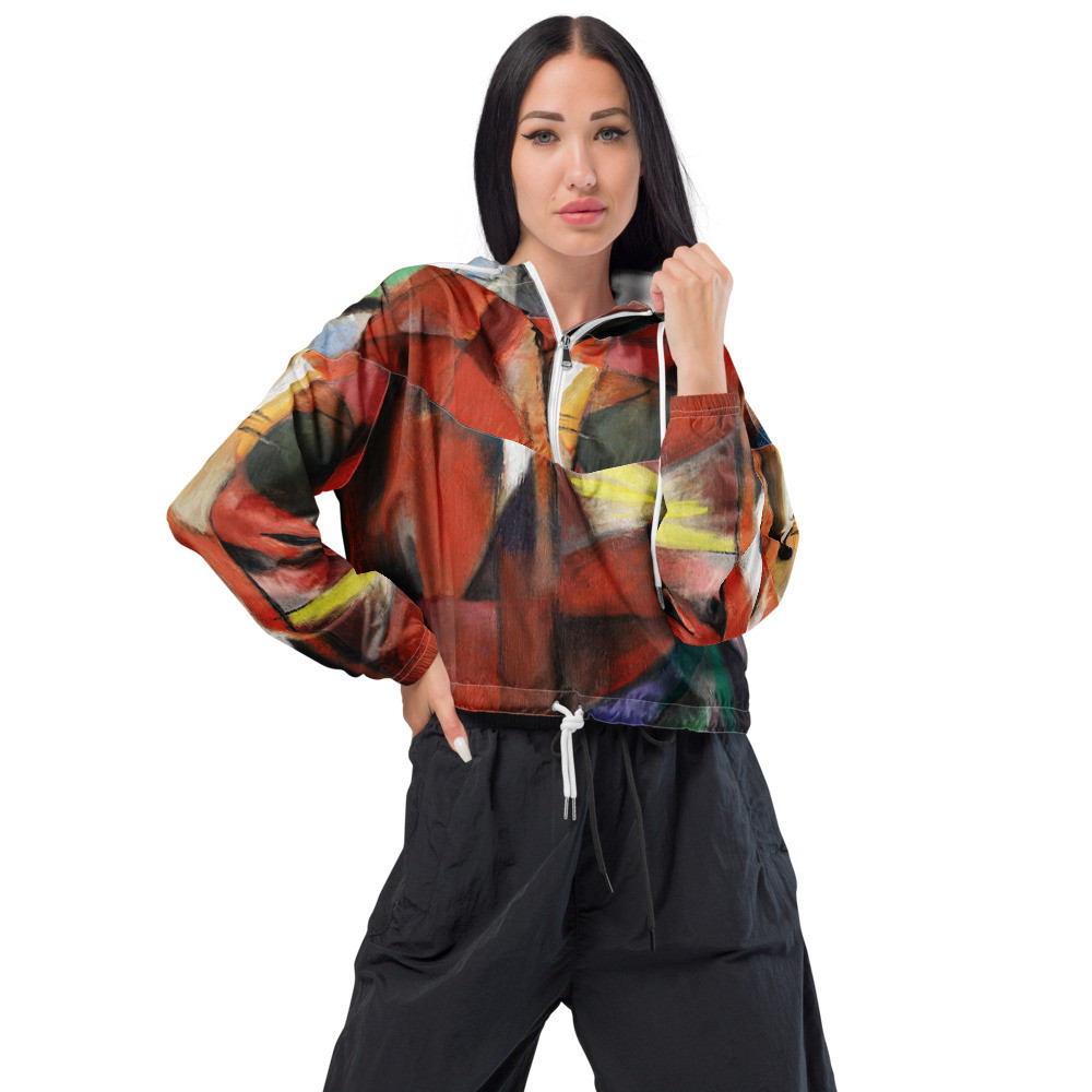 Women’s cropped windbreaker: Red Fox