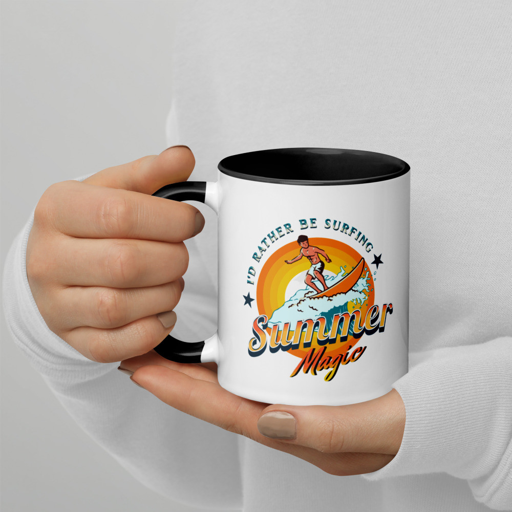 Mug with Color Inside: Summer Magic - Surfing