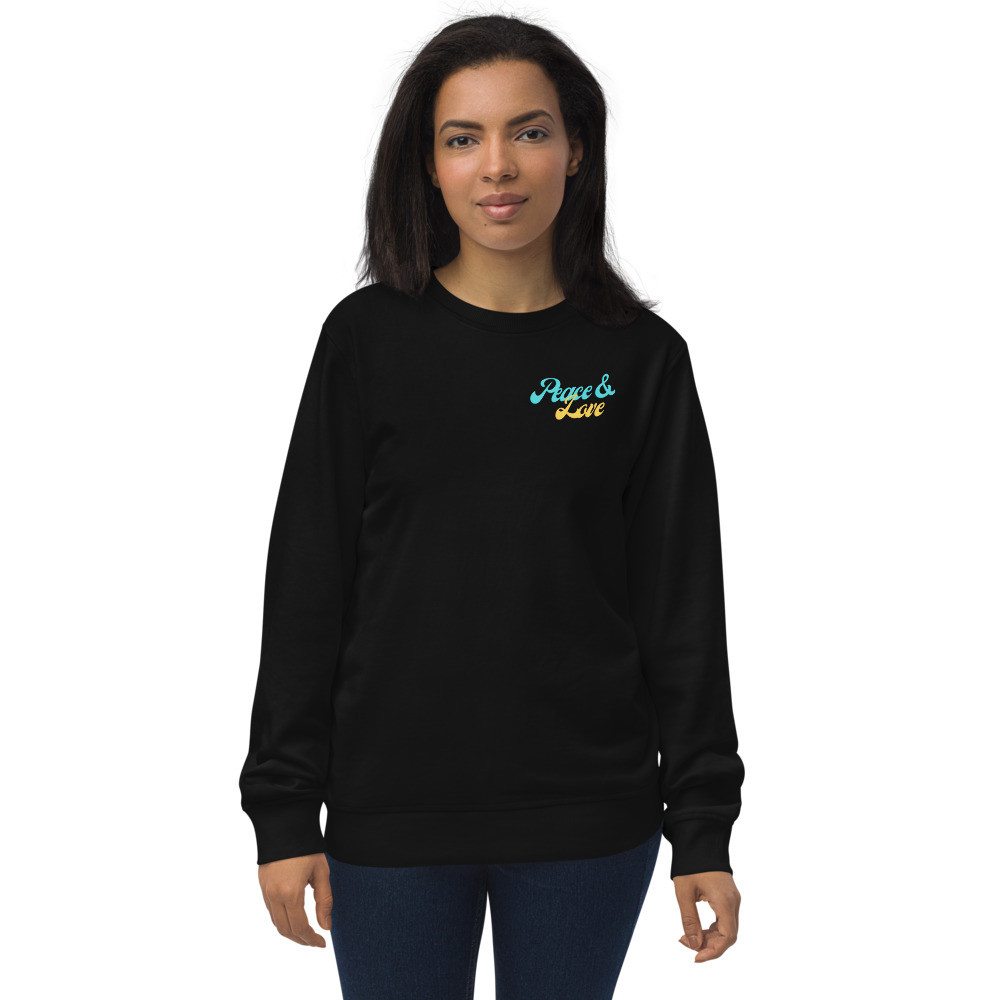 Unisex organic sweatshirt: Peace & Love