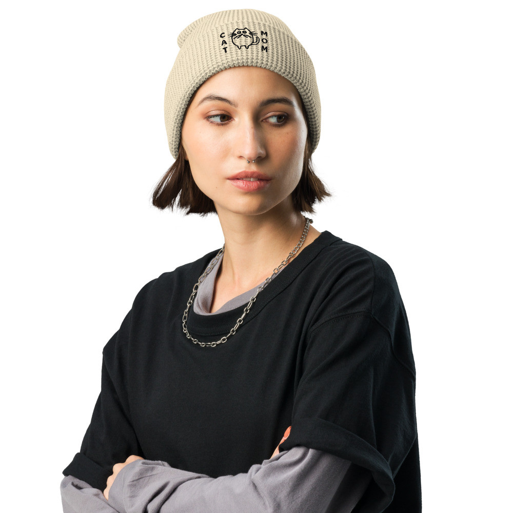 Waffle beanie: Cat Mom