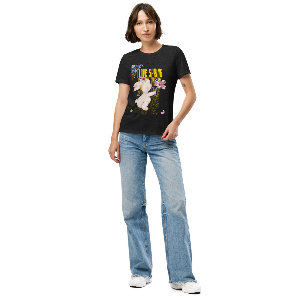 Women’s relaxed tri-blend t-shirt: I Love Spring
