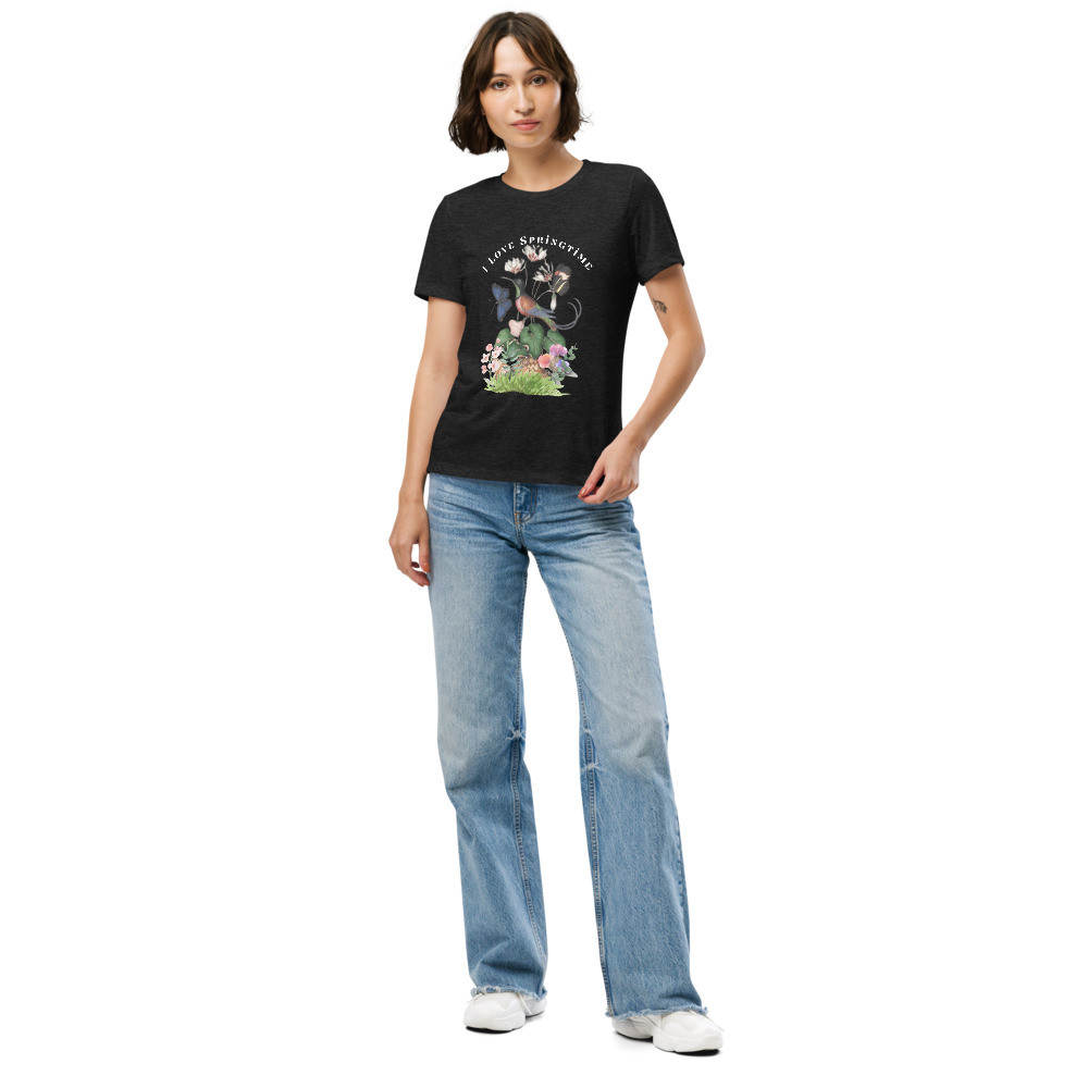Women’s relaxed tri-blend t-shirt: I Love Springtime
