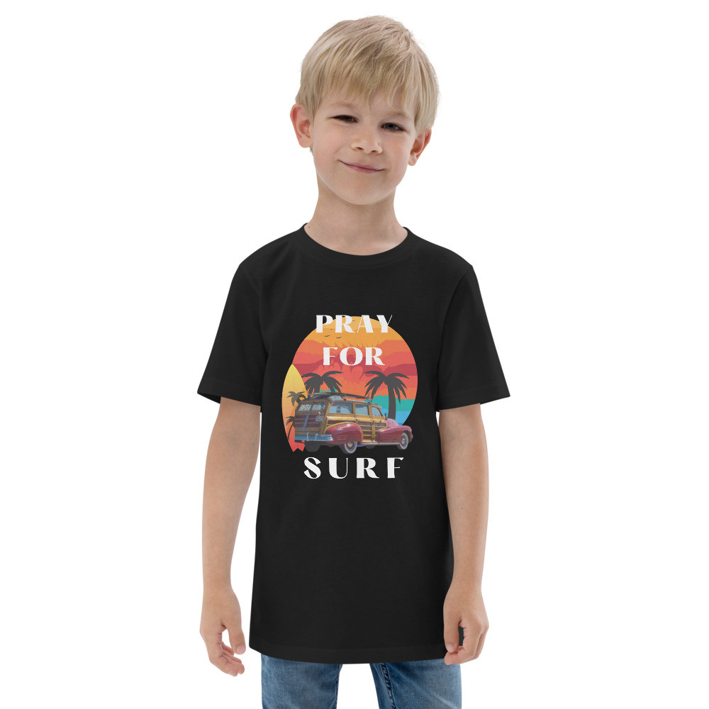 Youth jersey t-shirt: Pray For Surf