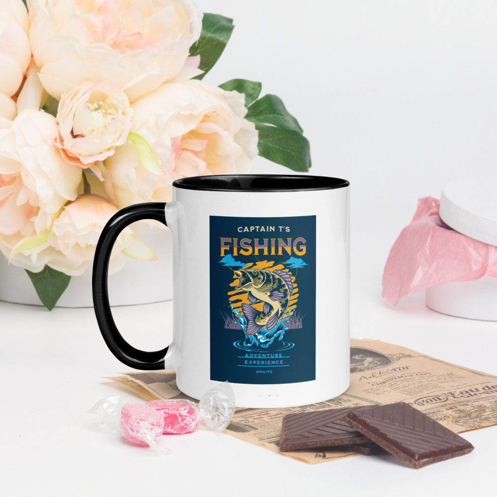 Mug with Color Inside: Captain T's Fishing Adventure