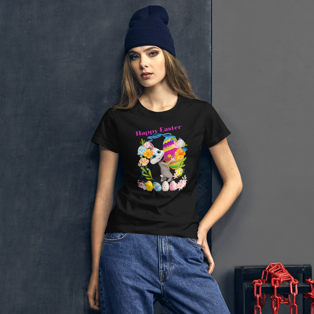 Women's short sleeve t-shirt: Happy Easter