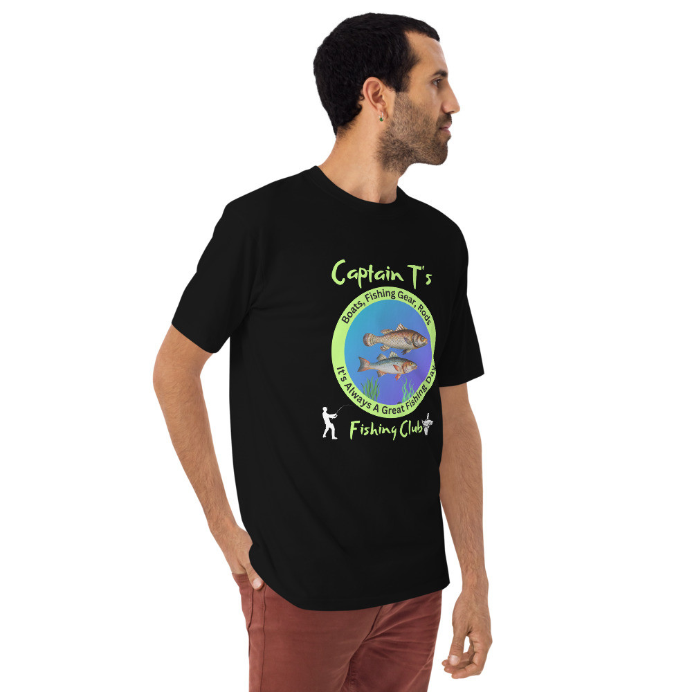 Men’s premium heavyweight tee: Captain T's Fishing Club