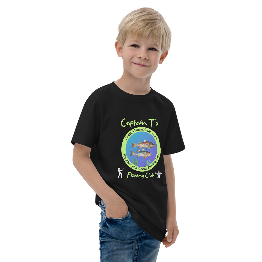 Youth jersey t-shirt: Captain T's Fishing Club