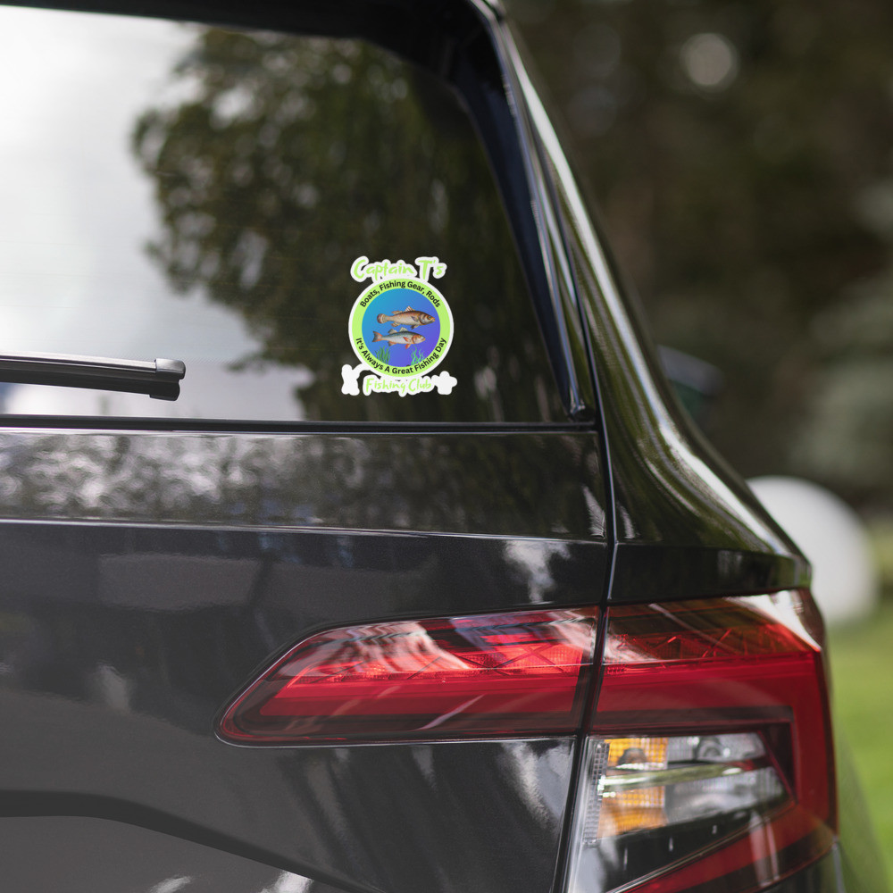 Bubble-free stickers: Captain T's Fishing Club