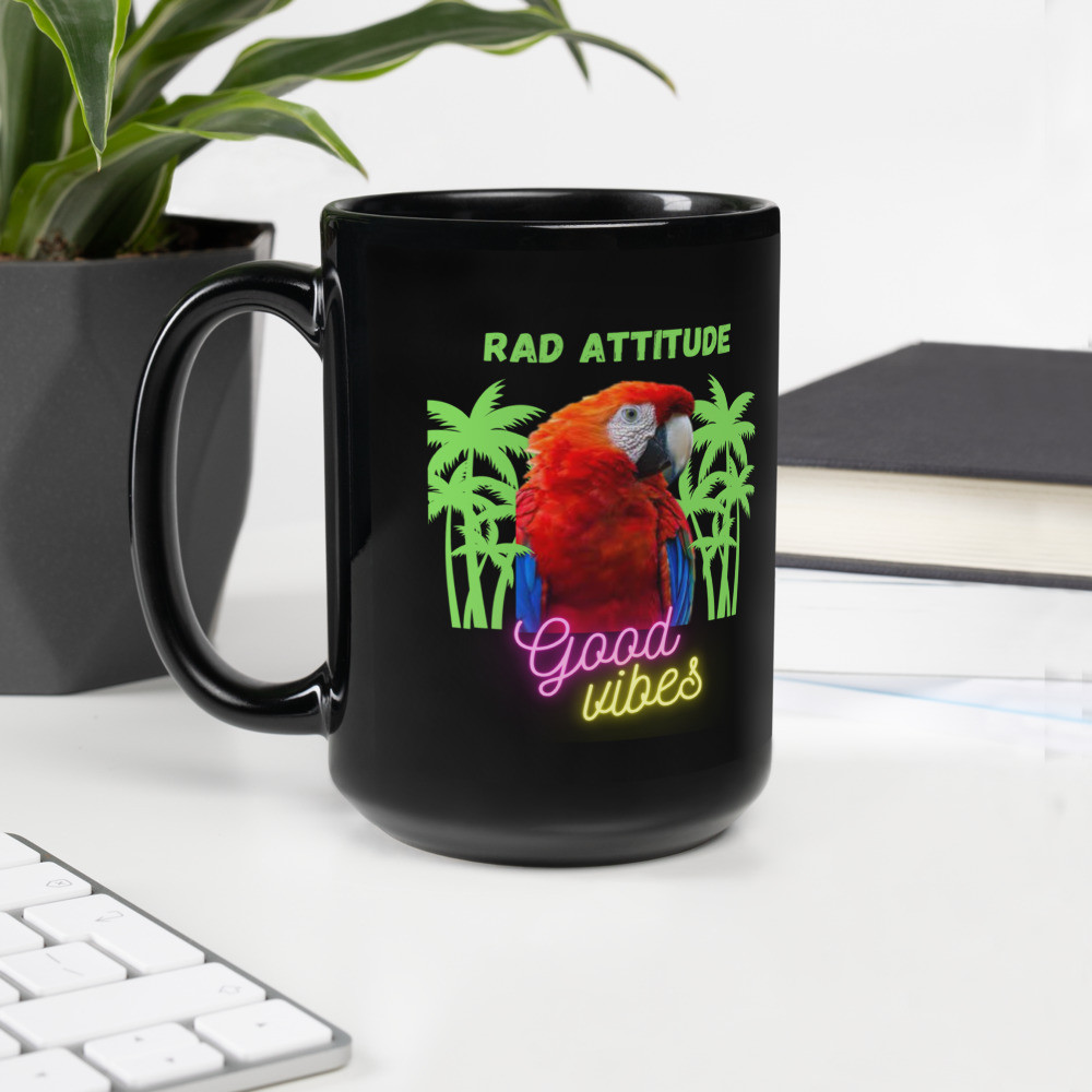 Black Glossy Mug: Rad Attitude