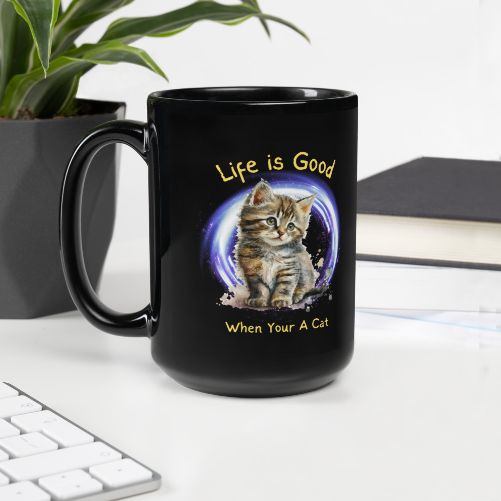 Black Glossy Mug: Life Is Good