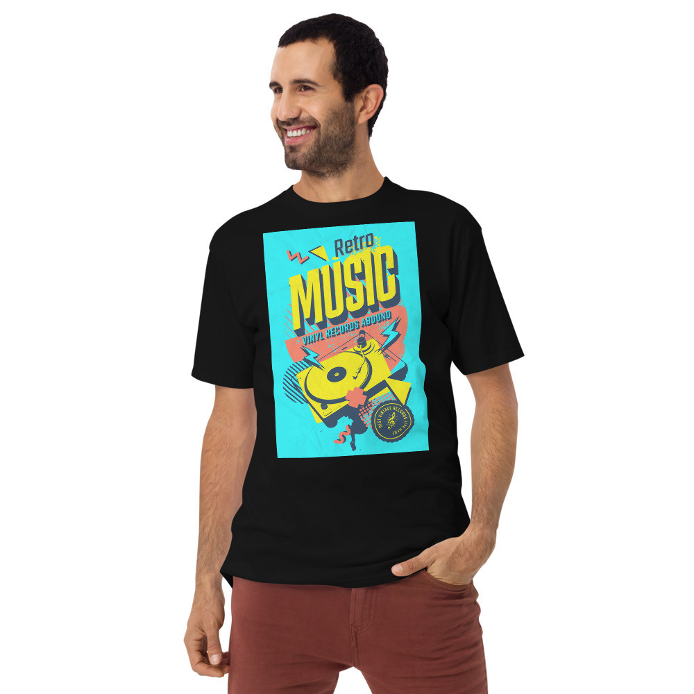 Men’s premium heavyweight tee: Retro Music