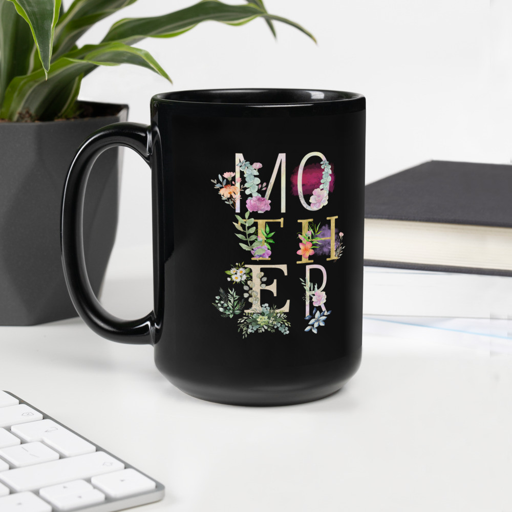 Black Glossy Mug: Mother