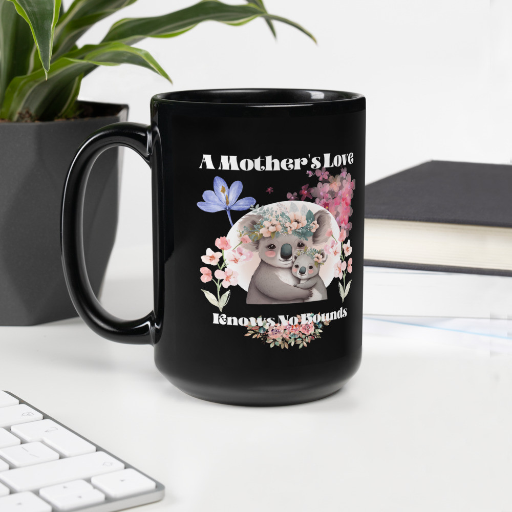 Black Glossy Mug: A Mother's Love