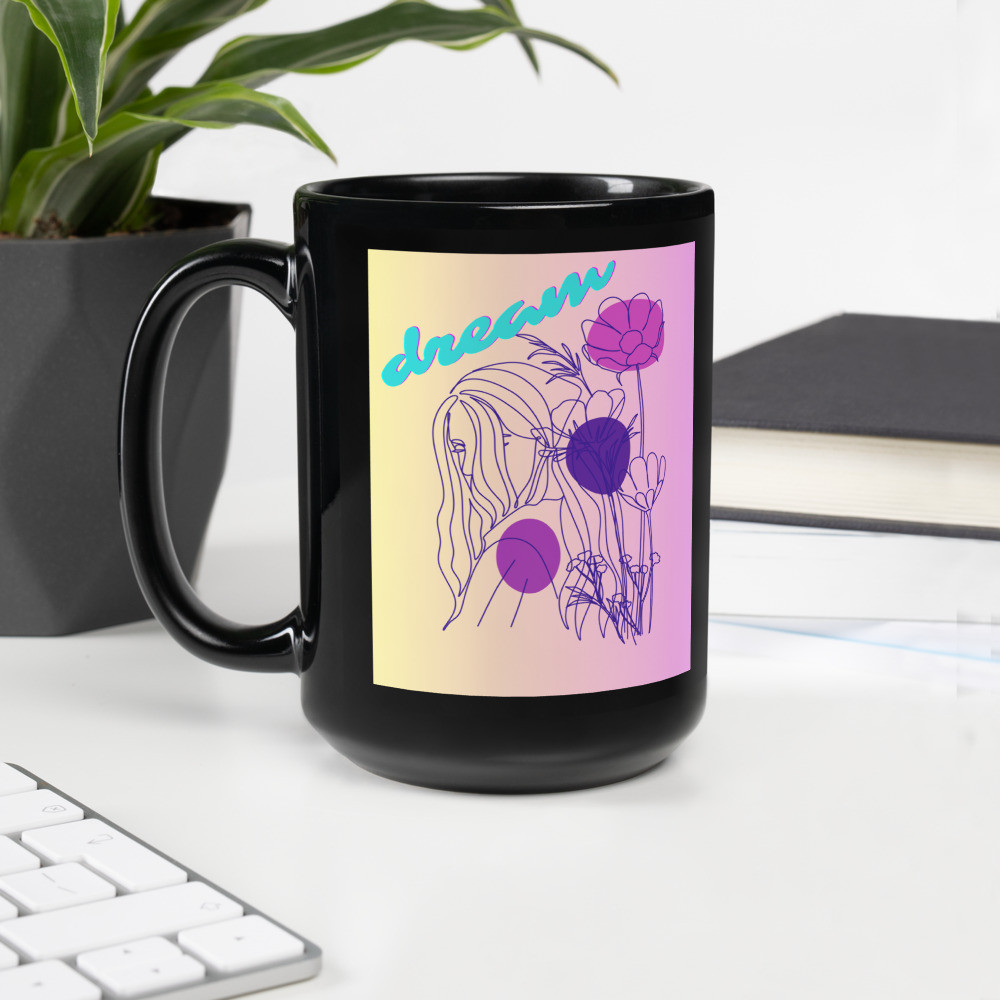 Black Glossy Mug: Dream