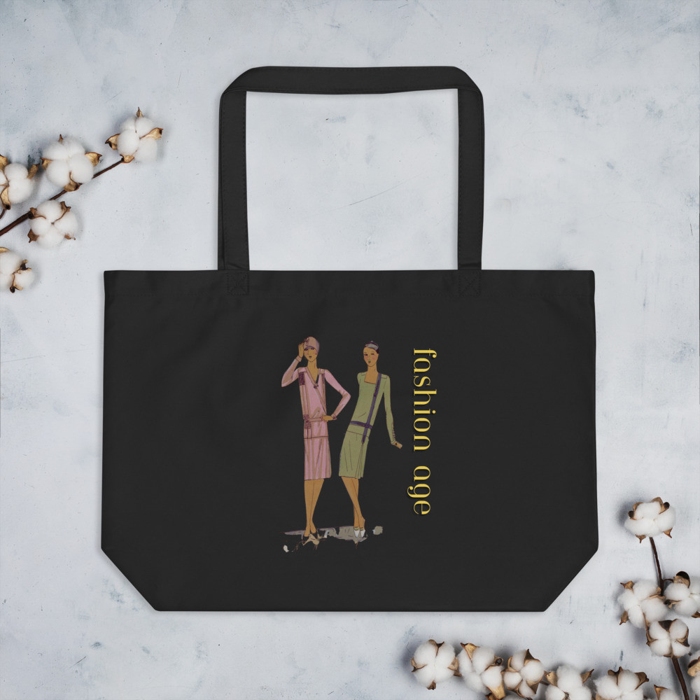 Large organic tote bag: Fashion Age II